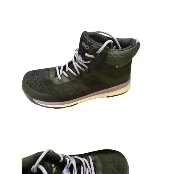 Bogs Sandstone Knit Mid TR Women's 9 Black Purple Composite Safety Toe Work Boot - Picture 4 of 12